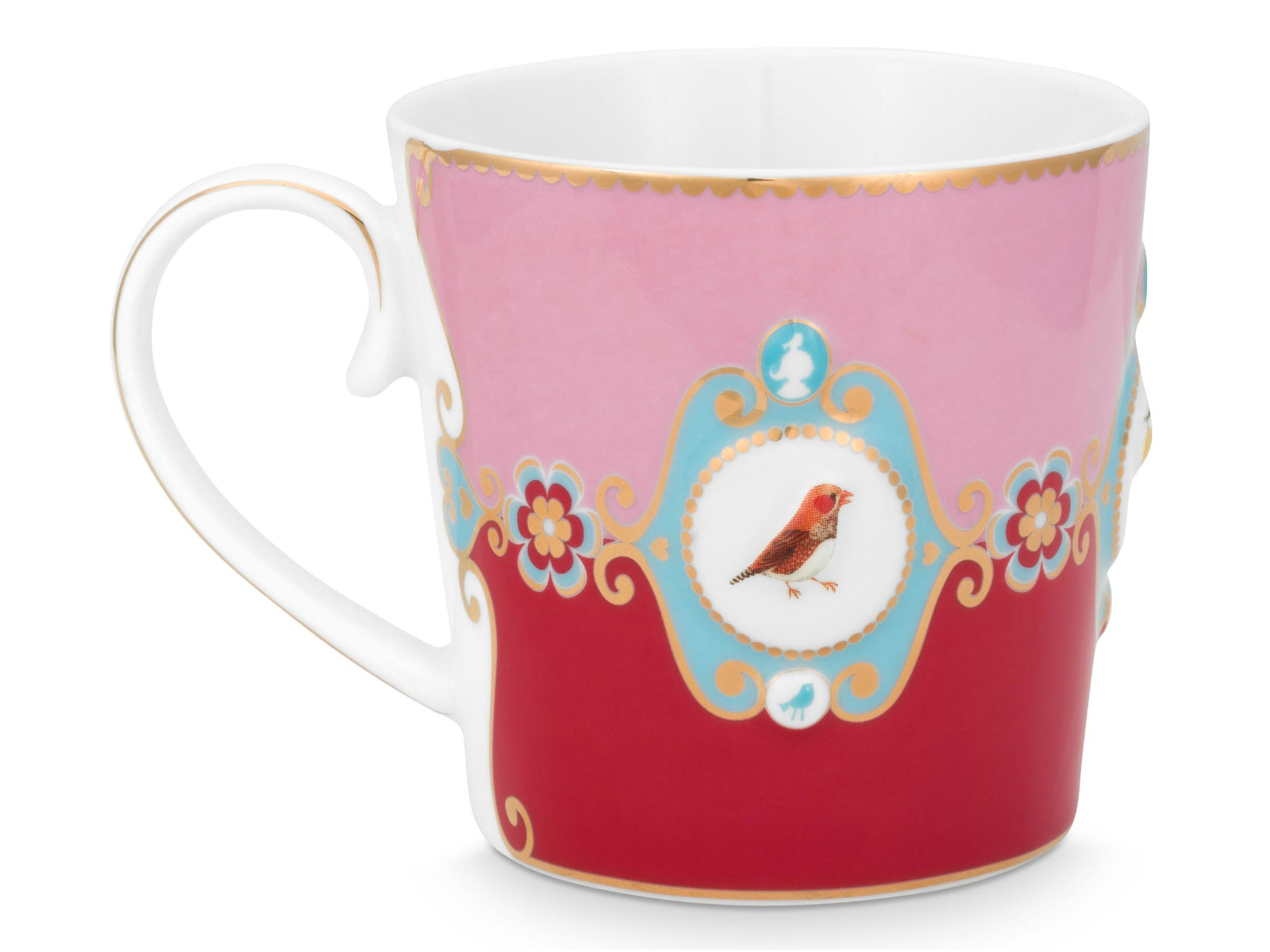 PIP STUDIO Love Birds Medallion Red-Pink Henkelbecher Large 0,25l Set2 - Produktbild 4