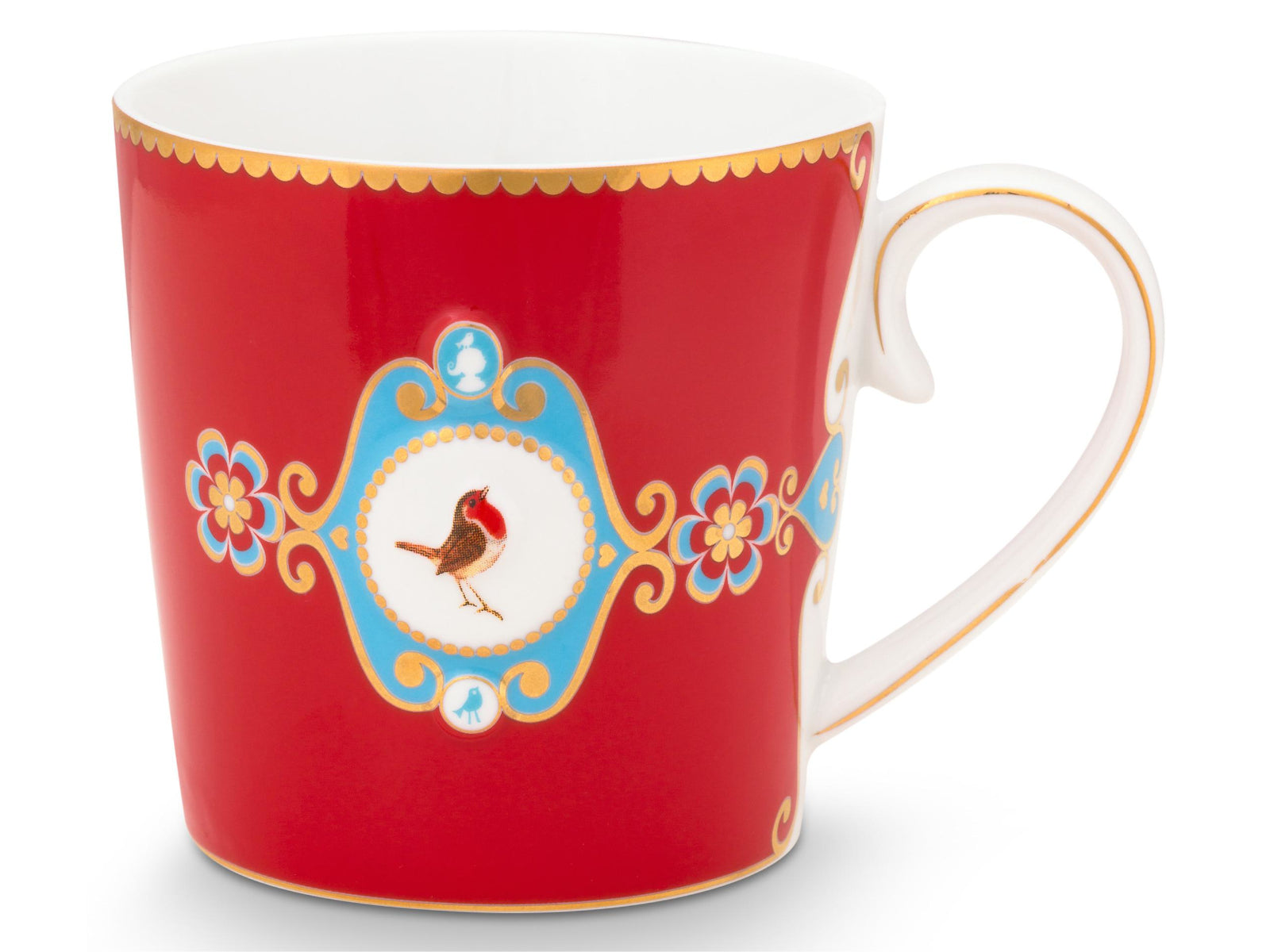 PIP STUDIO Love Birds Medallion Red Henkelbecher Large 0,25l Set2 - Produktbild 3