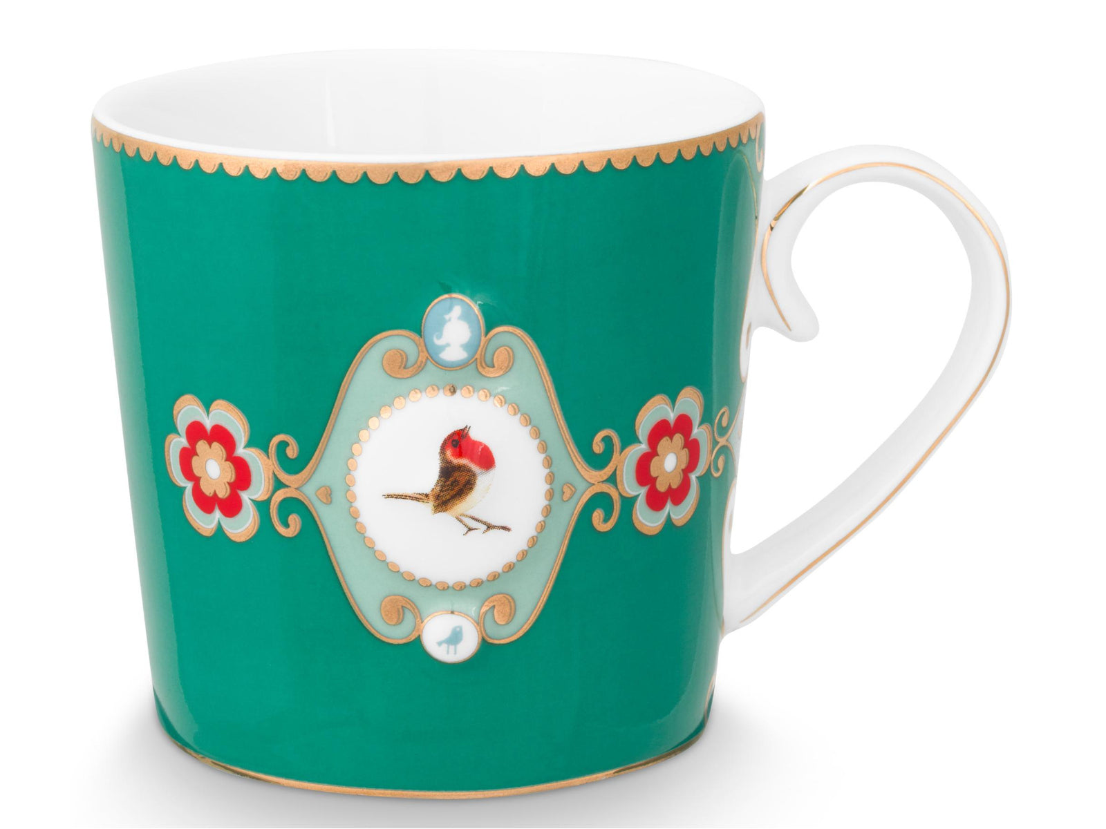 PIP STUDIO Love Birds Medallion Emerald Henkelbecher Small 0,15l Set2 - Produktbild 3