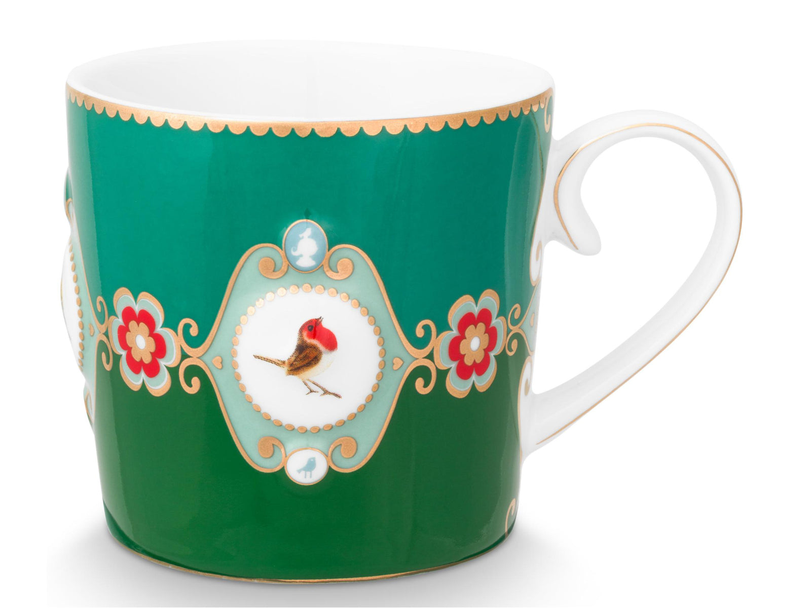 PIP STUDIO Love Birds Medallion Emerald-Green Henkelbecher Large 0,25l Set2 - Produktbild 2