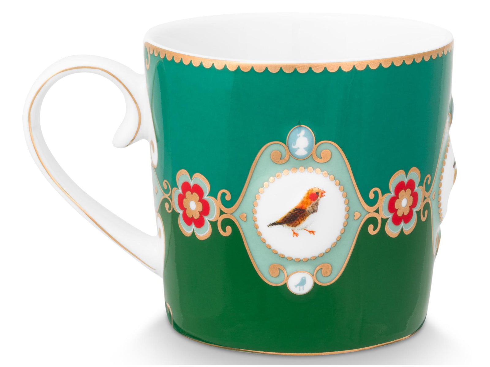 PIP STUDIO Love Birds Medallion Emerald-Green Henkelbecher Large 0,25l Set2 - Produktbild 4