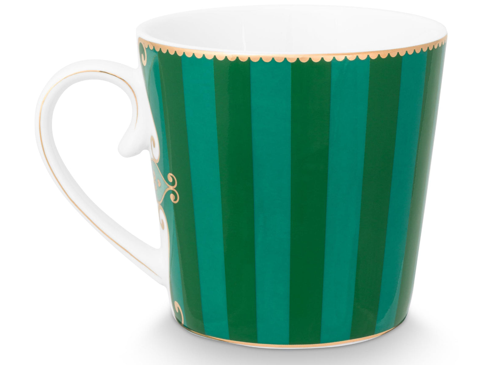 PIP STUDIO Love Birds Medallion Stripes Emerald-Green Henkelbecher Large 0,25l Set2 - Produktbild 4