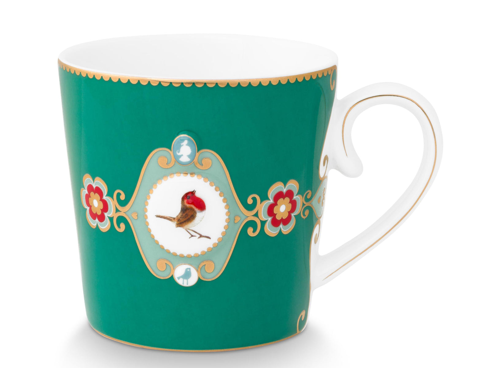 PIP STUDIO Love Birds Medallion Emerald Henkelbecher Large 0,25l Set2 - Produktbild 3