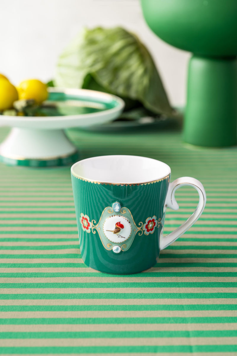 PIP STUDIO Love Birds Medallion Emerald Henkelbecher Large 0,25l Set2 - Produktbild 6
