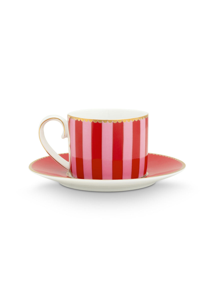 PIP STUDIO Love Birds Stripes Espressotasse m.U. rot/pink 125ml - Produktbild 2