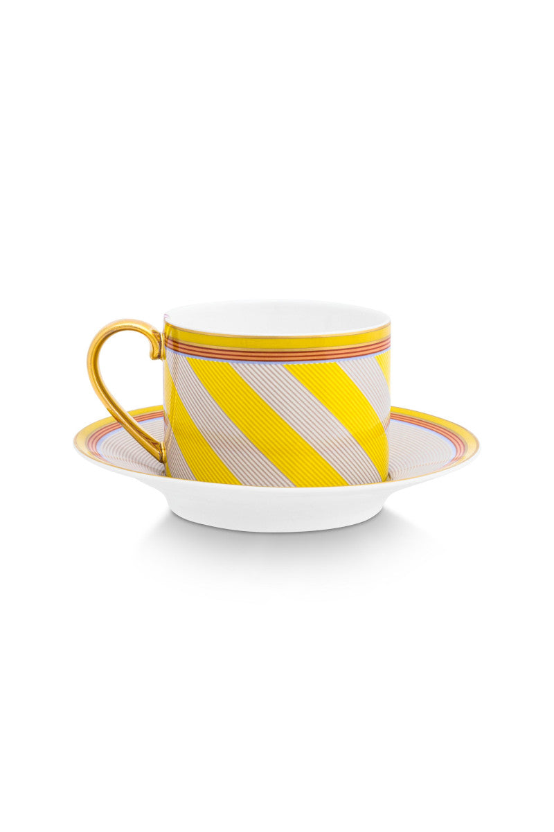 PIP STUDIO Chique Stripes Tasse m.U. gelb 220ml - Produktbild 2