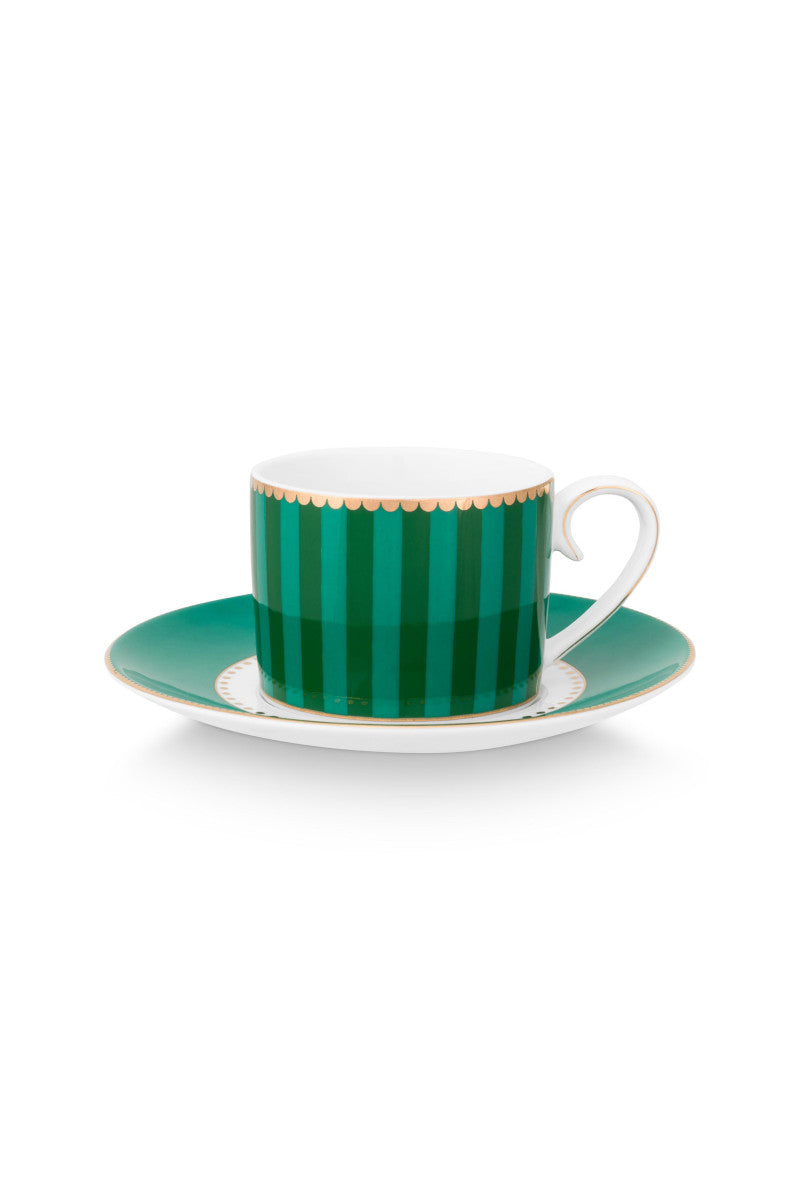 PIP STUDIO Love Birds Stripes Espressotasse m.U. grün 125ml