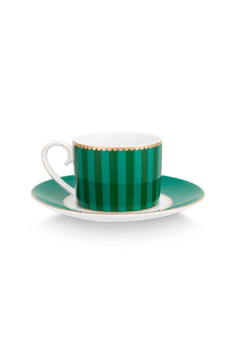 PIP STUDIO Love Birds Stripes Espressotasse m.U. grün 125ml - Produktbild 2