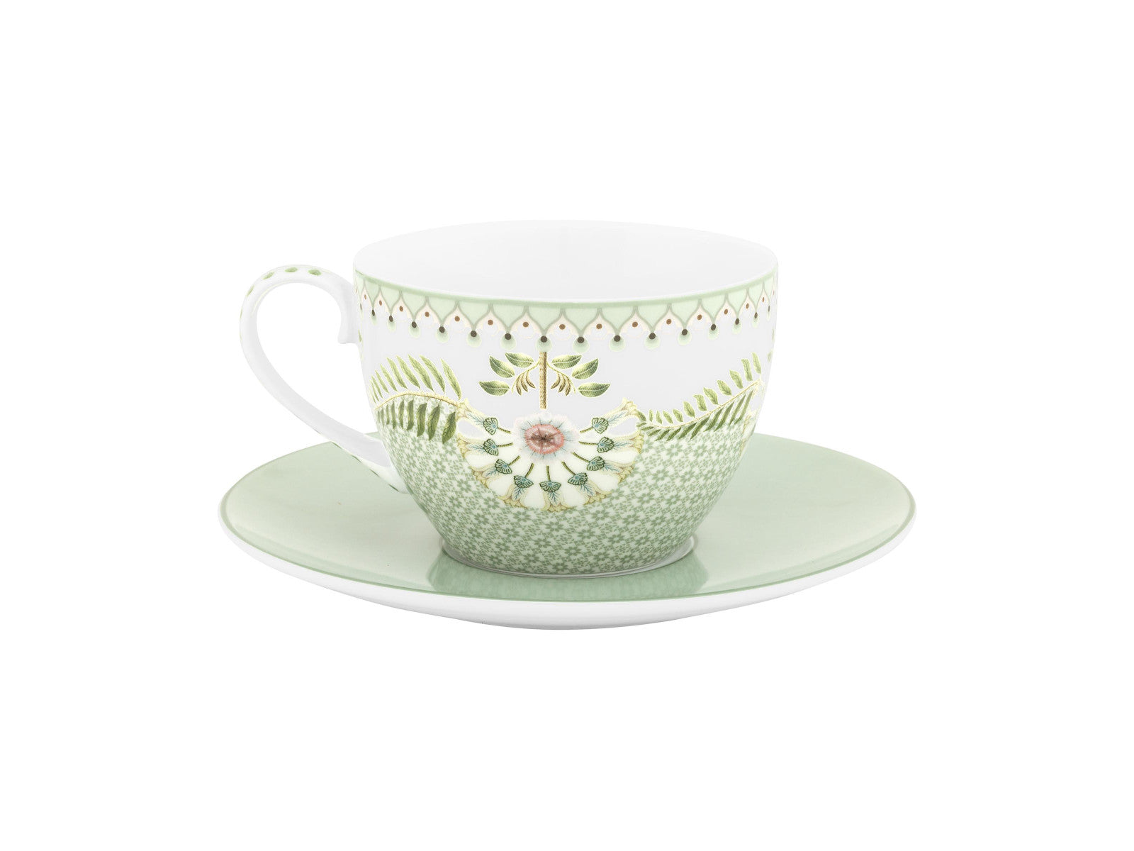 PIP STUDIO Lily&Lotus Tiles Light Green Tasse mit Untertasse 280ml - Produktbild 2
