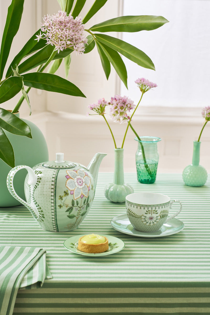 PIP STUDIO Lily&Lotus Tiles Light Green Tasse mit Untertasse 280ml - Produktbild 5