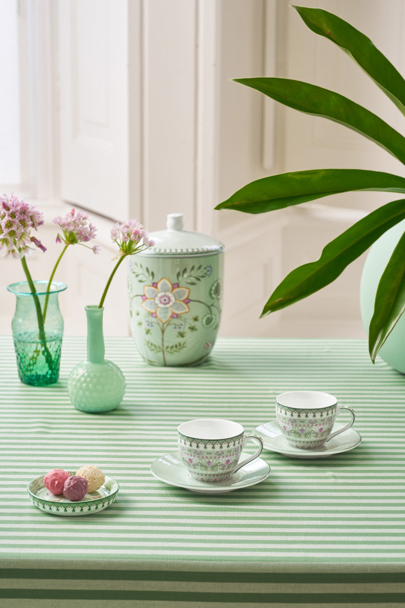 PIP STUDIO Lily&Lotus Light Green Espressotasse mit Untertasse 120ml Set2 - Produktbild 2