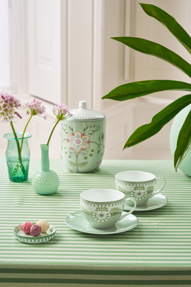 PIP STUDIO Lily&Lotus Light Green Tasse mit Untertasse 280ml Set2 - Produktbild 2
