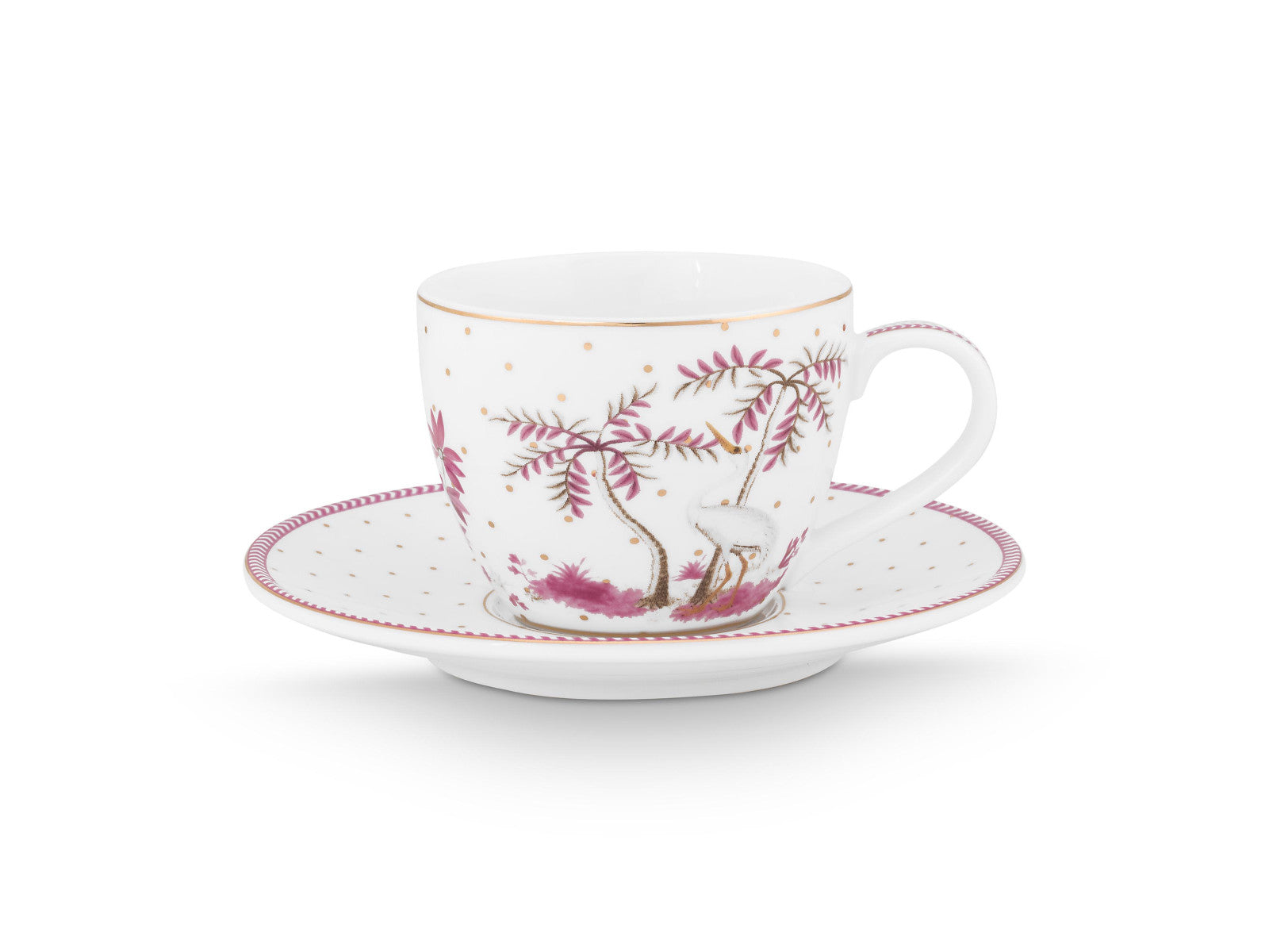 PIP STUDIO Jolie Dots Gold Pink Espressotasse mit Untertasse 120ml