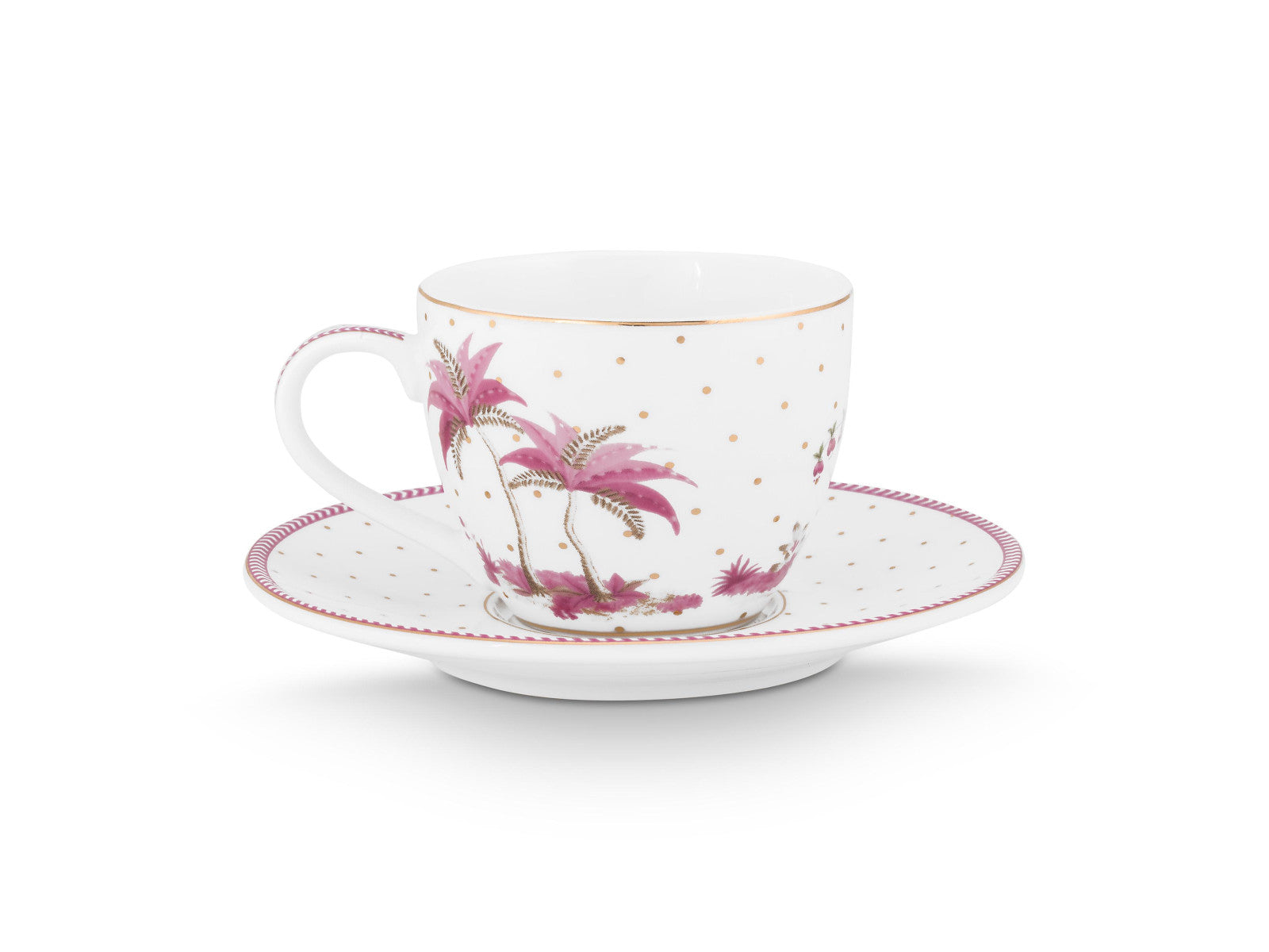 PIP STUDIO Jolie Dots Gold Pink Espressotasse mit Untertasse 120ml - Produktbild 2