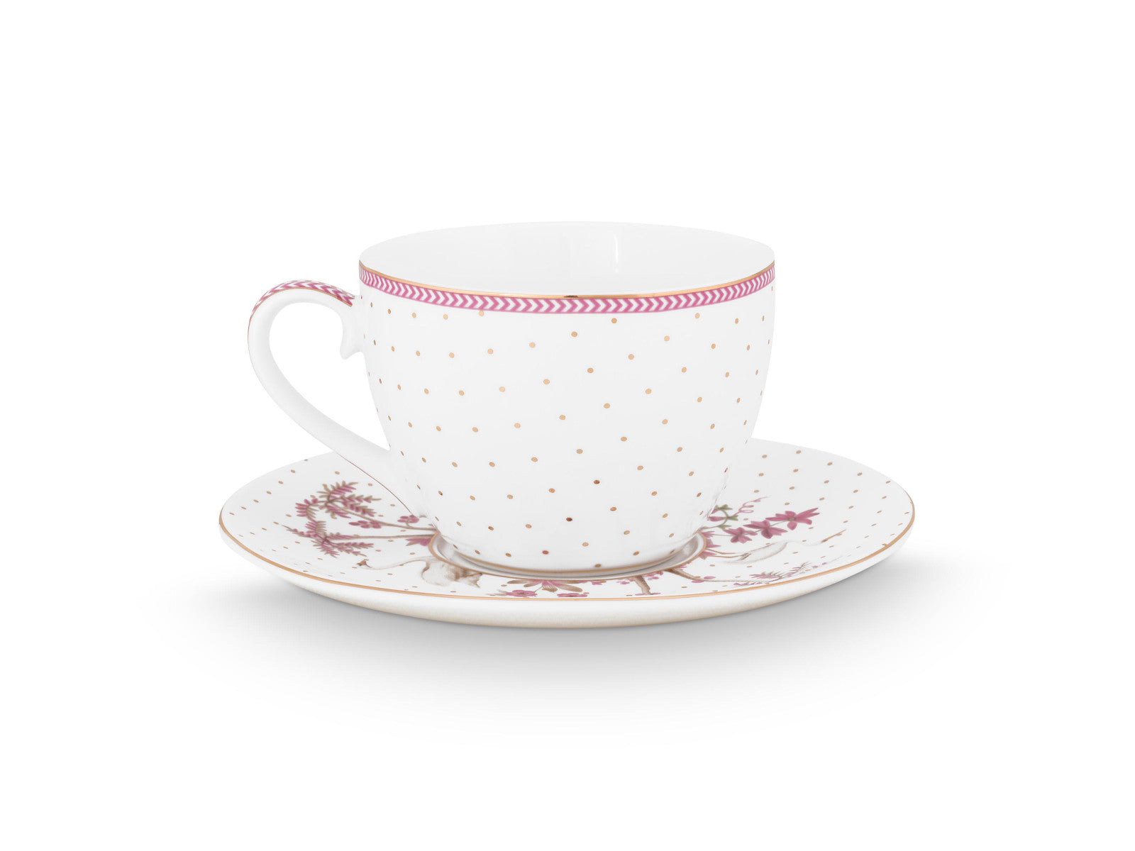 PIP STUDIO Jolie Dots Gold Pink Tasse mit Untertasse 280ml - Produktbild 2