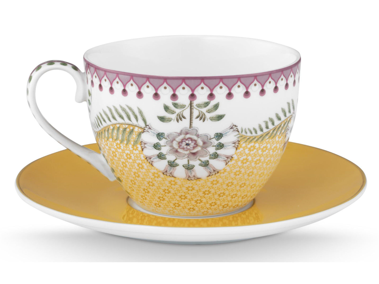 PIP STUDIO Lily&Lotus Tiles Yellow Tasse mit Untertasse 0,3l - Produktbild 2