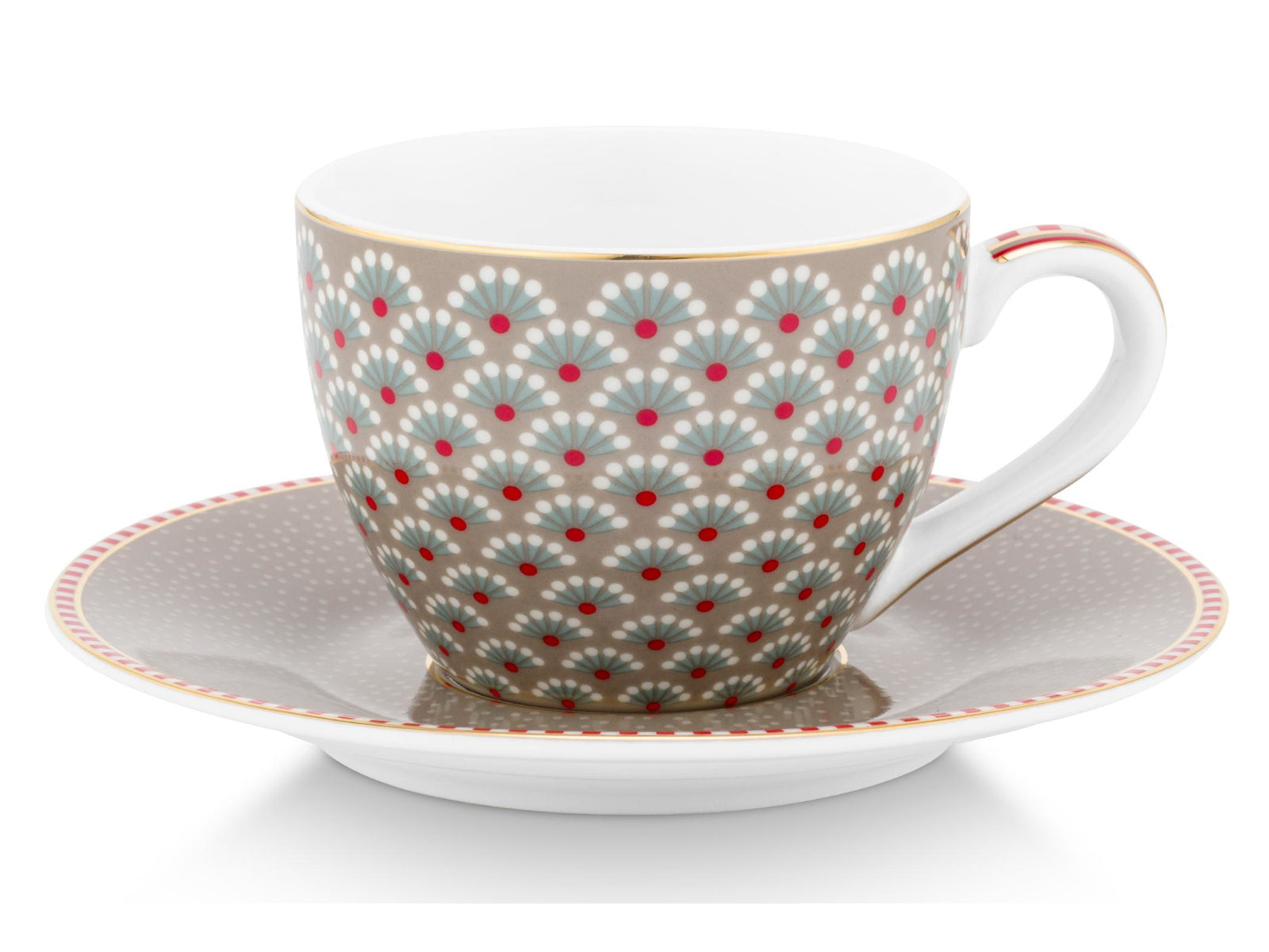 PIP STUDIO Blooming Tales Khaki Espressotasse mit Untertasse 0,12l