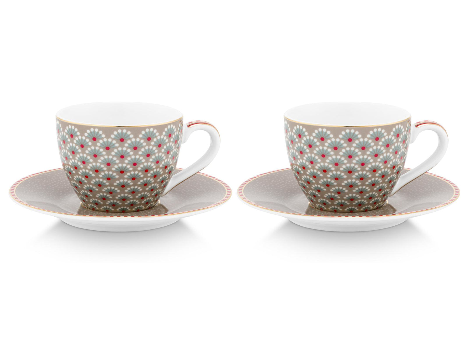 PIP STUDIO Blooming Tales Khaki Espressotasse mit Untertasse 0,12l Set2 - Produktbild 2