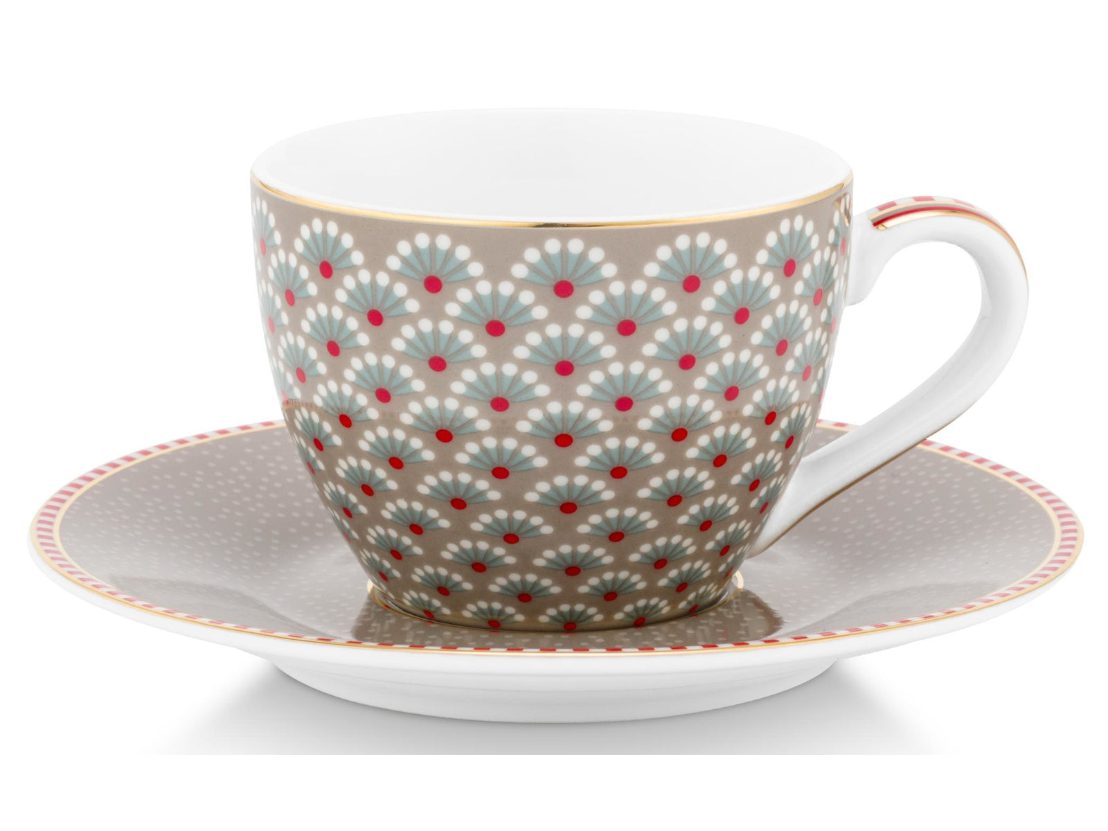 PIP STUDIO Blooming Tales Khaki Espressotasse mit Untertasse 0,12l Set2 - Produktbild 3