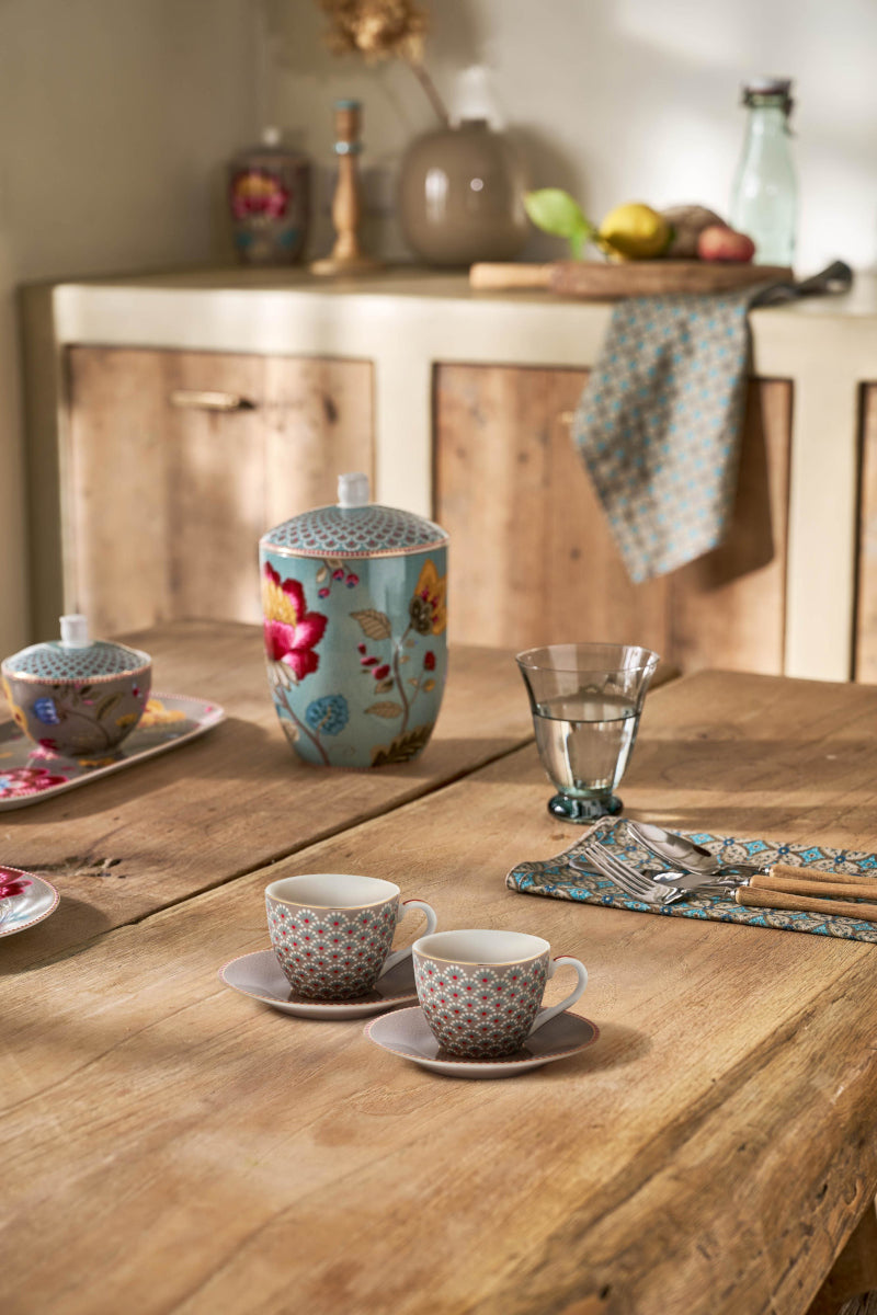 PIP STUDIO Blooming Tales Khaki Espressotasse mit Untertasse 0,12l Set2 - Produktbild 6