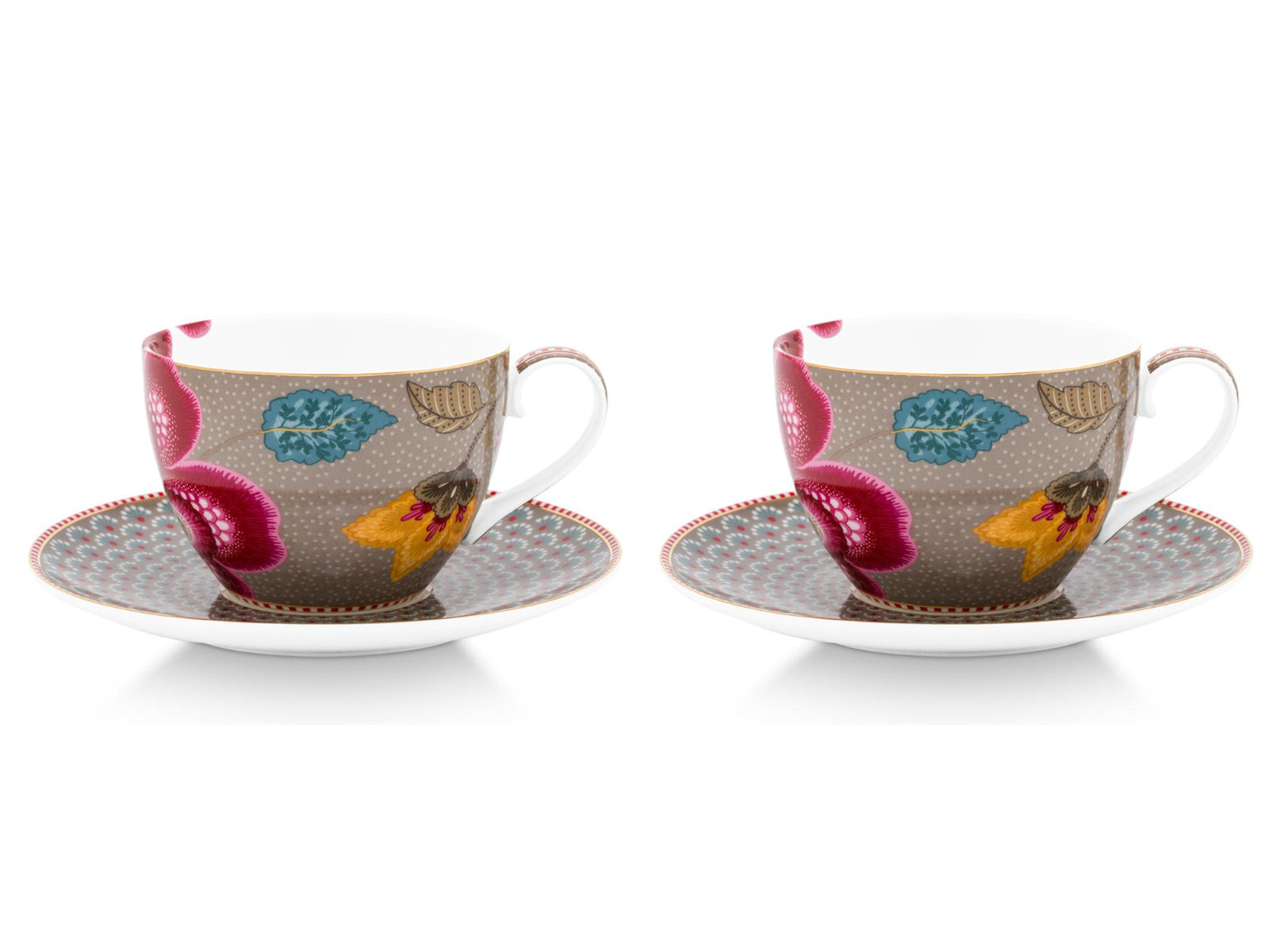 PIP STUDIO Blooming Tales Fantasy Khaki Tasse mit Untertasse 0,3l Set2 - Produktbild 2
