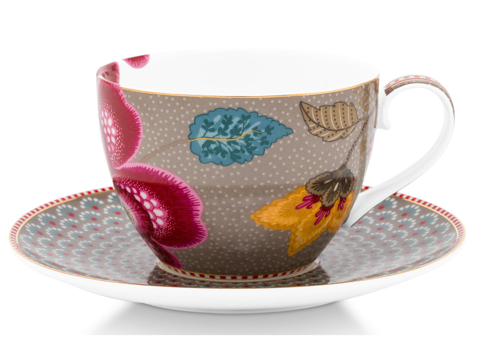 PIP STUDIO Blooming Tales Fantasy Khaki Tasse mit Untertasse 0,3l Set2 - Produktbild 3