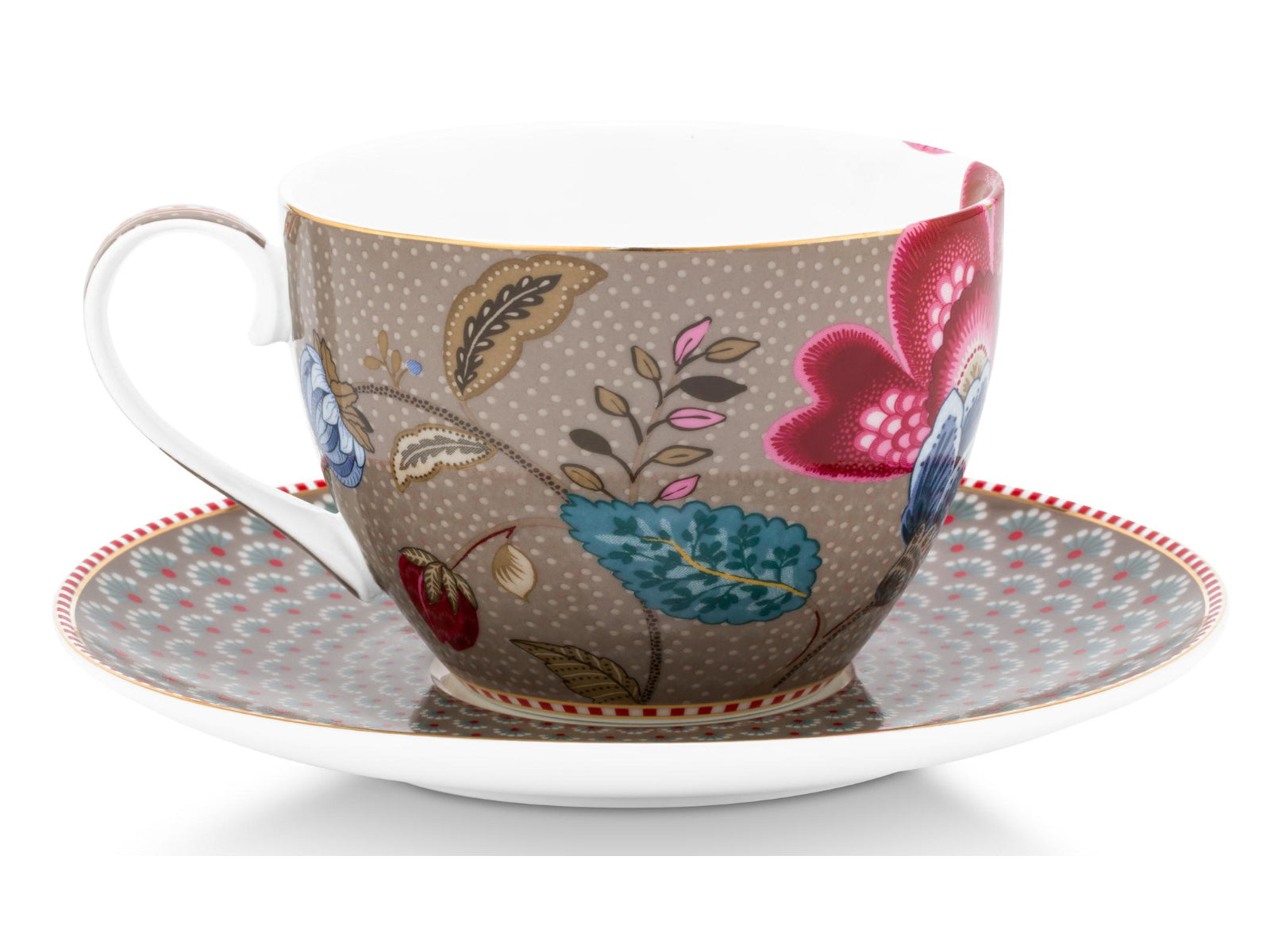 PIP STUDIO Blooming Tales Fantasy Khaki Tasse mit Untertasse 0,3l Set2 - Produktbild 4