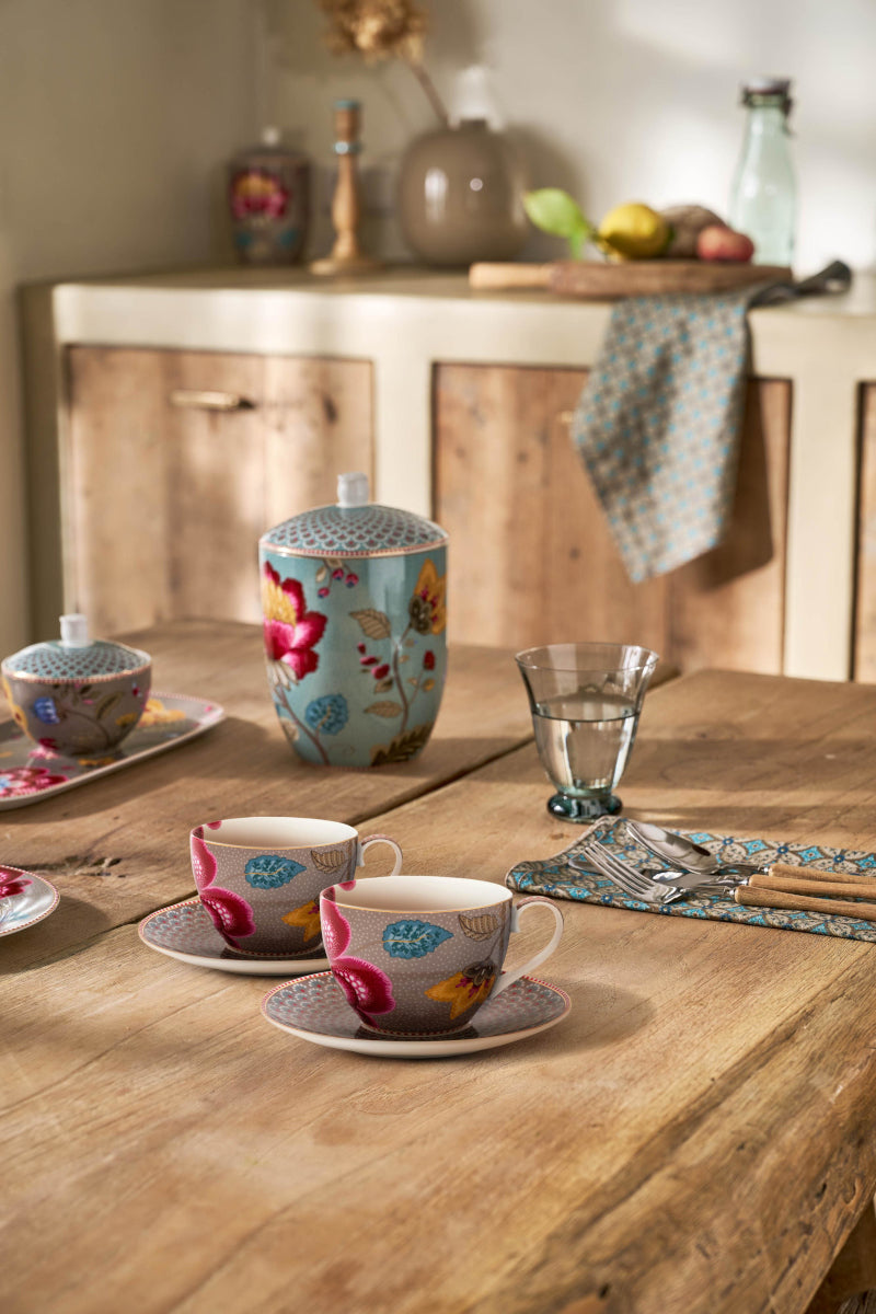 PIP STUDIO Blooming Tales Fantasy Khaki Tasse mit Untertasse 0,3l Set2 - Produktbild 7