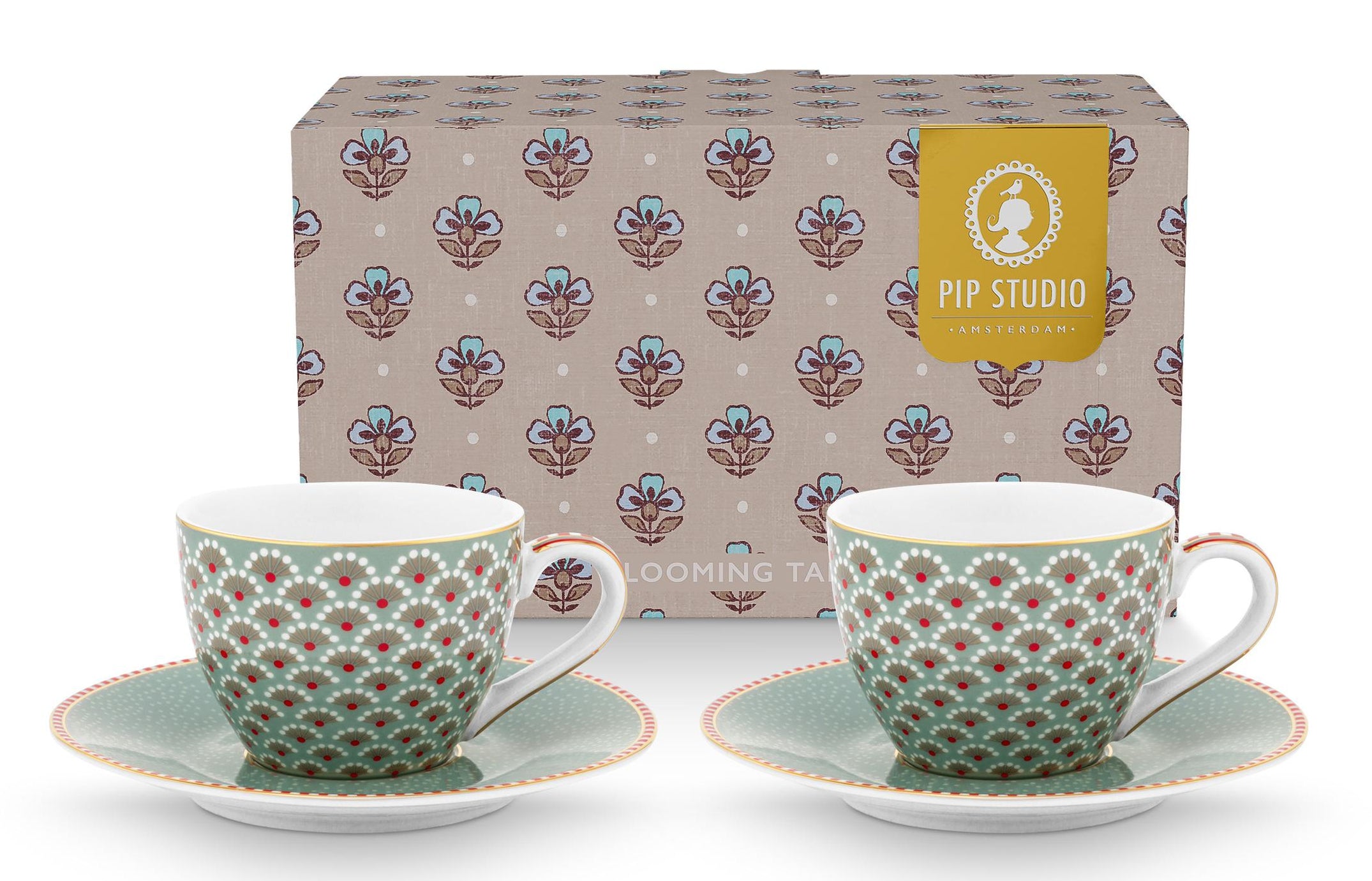 PIP STUDIO Blooming Tales Blue Espressotasse mit Untertasse 0,12l Set2
