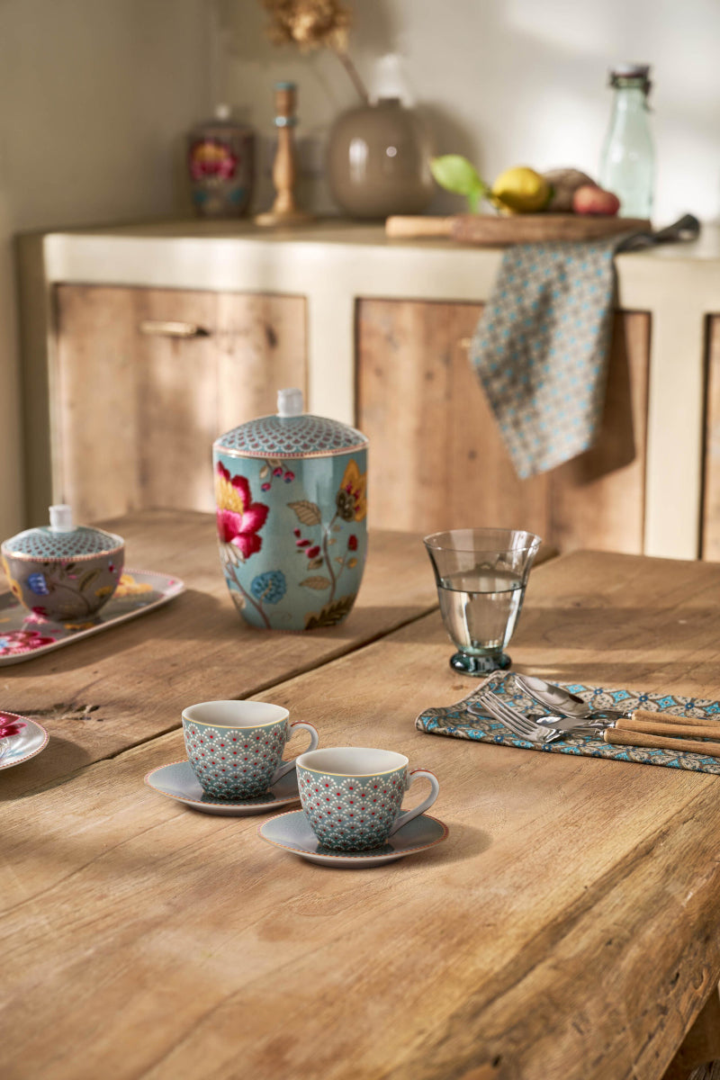 PIP STUDIO Blooming Tales Blue Espressotasse mit Untertasse 0,12l Set2 - Produktbild 6