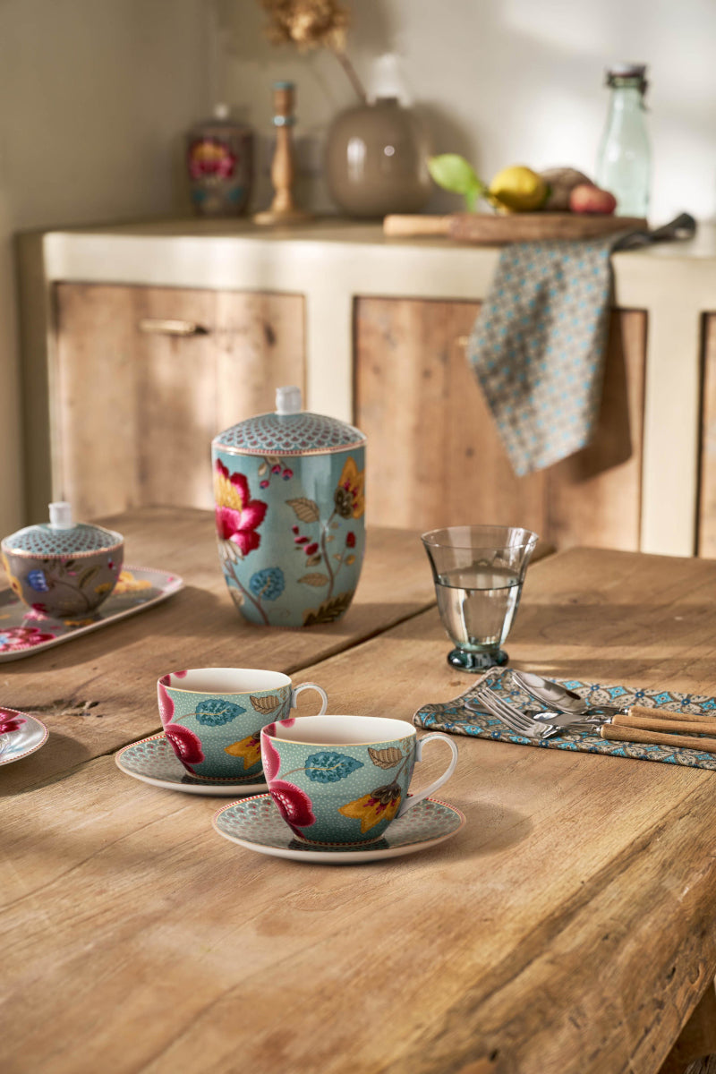 PIP STUDIO Blooming Tales Fantasy Blue Tasse mit Untertasse 0,3l Set2 - Produktbild 6