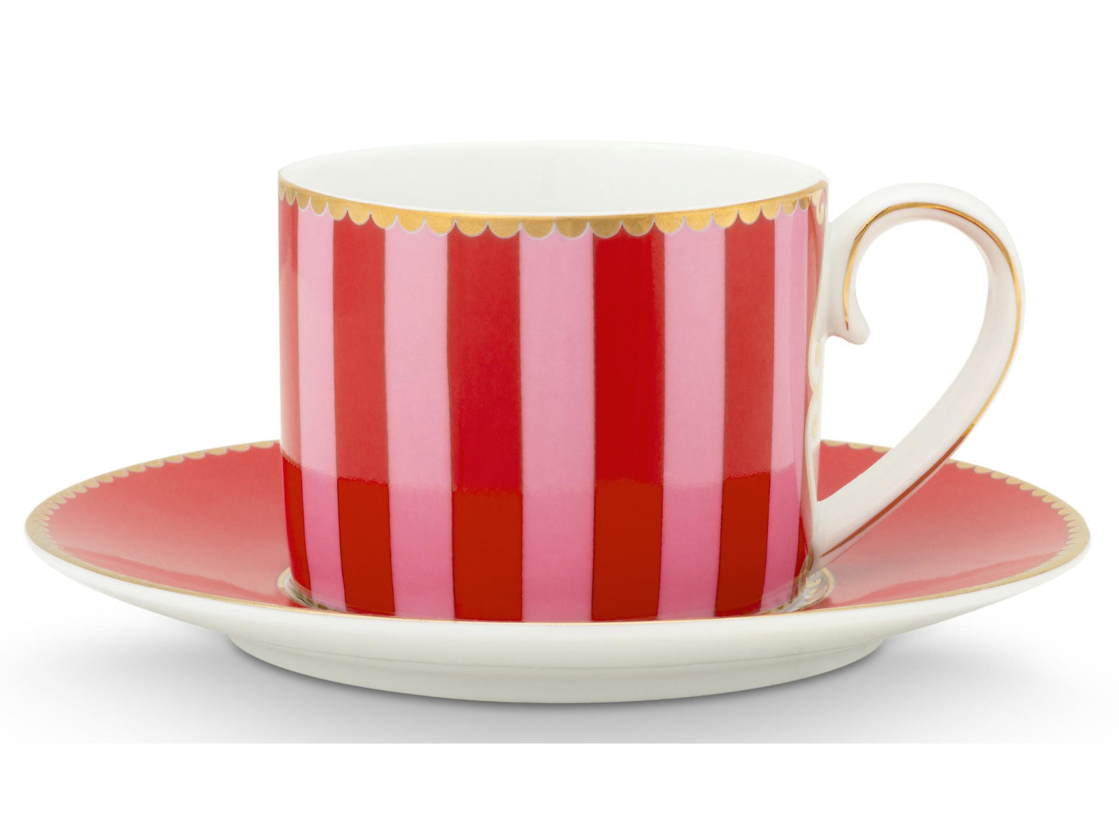 PIP STUDIO Love Birds Stripes Red-Pink Espressotasse mit Untertasse 0,125l Set2 - Produktbild 3