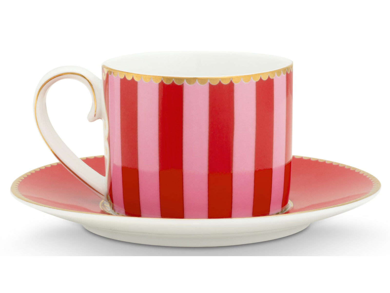 PIP STUDIO Love Birds Stripes Red-Pink Espressotasse mit Untertasse 0,125l Set2 - Produktbild 4