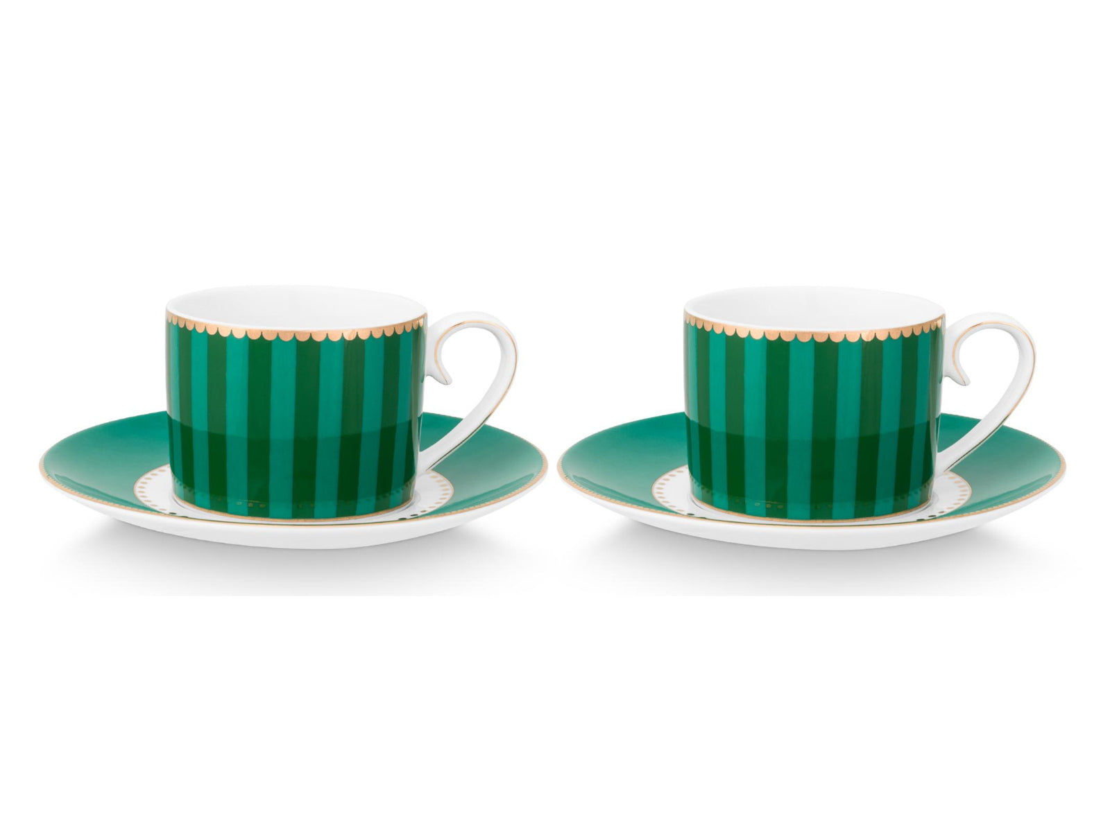 PIP STUDIO Love Birds Stripes Emerald-Green Espressotasse mit Untertasse 0,125l Set2 - Produktbild 2