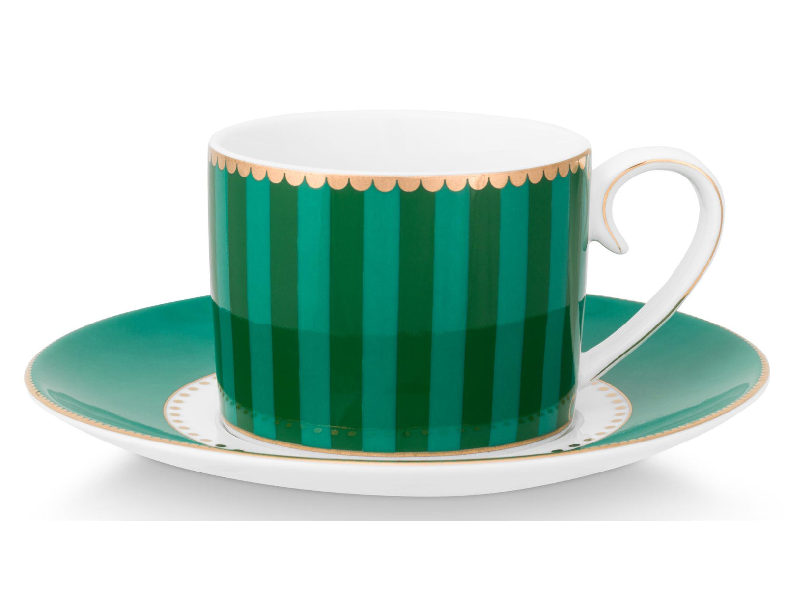 PIP STUDIO Love Birds Stripes Emerald-Green Espressotasse mit Untertasse 0,125l Set2 - Produktbild 3