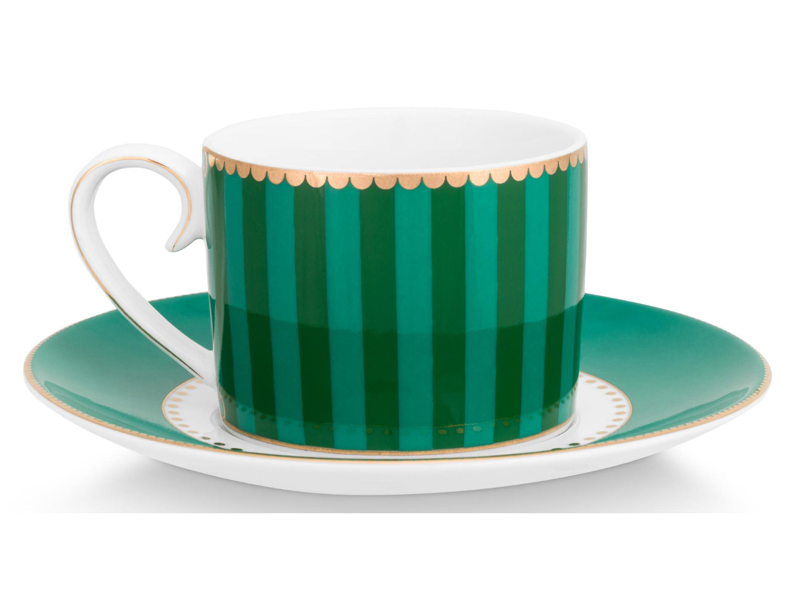 PIP STUDIO Love Birds Stripes Emerald-Green Espressotasse mit Untertasse 0,125l Set2 - Produktbild 4