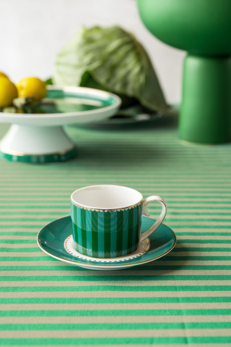 PIP STUDIO Love Birds Stripes Emerald-Green Espressotasse mit Untertasse 0,125l Set2 - Produktbild 7