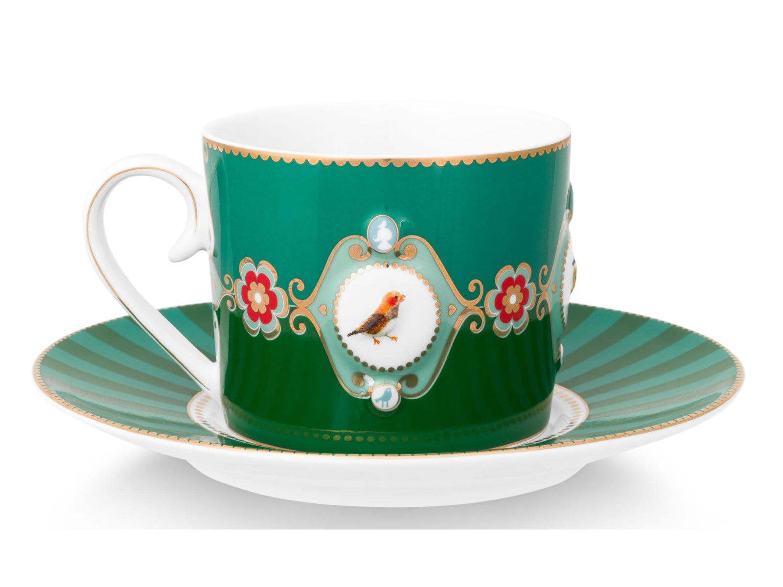 PIP STUDIO Love Birds Medallion Emerald-Green Tasse mit Untertasse 0,2l Set2 - Produktbild 4
