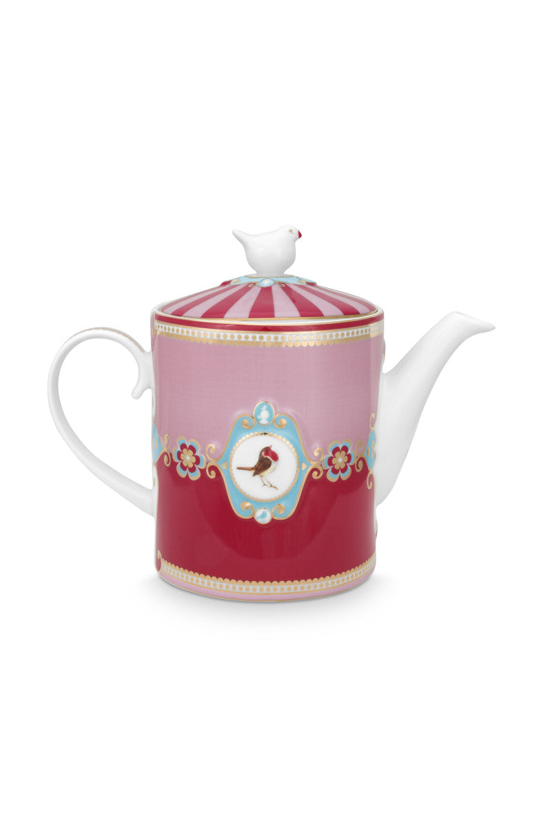 PIP STUDIO Love Birds Medallion Teekanne rot/pink 1,3l - Produktbild 2