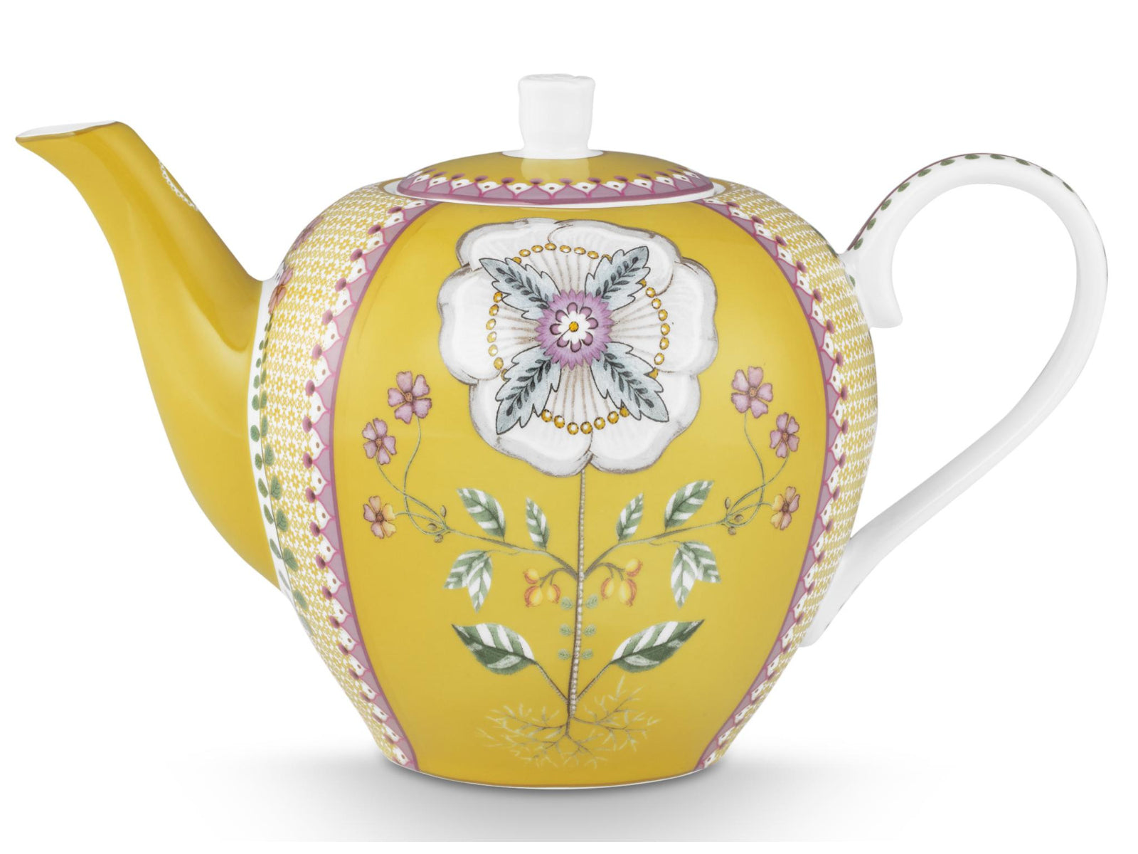 PIP STUDIO Lily&Lotus Tiles Yellow Large Teekanne 1,6l