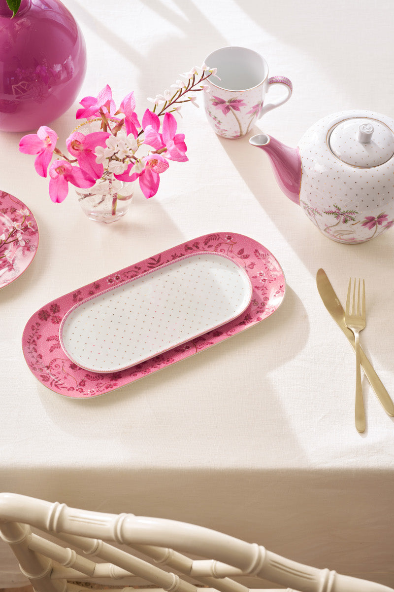 PIP STUDIO Jolie Dots Gold Pink Milch- und Zuckertablett 25x12cm - Produktbild 3