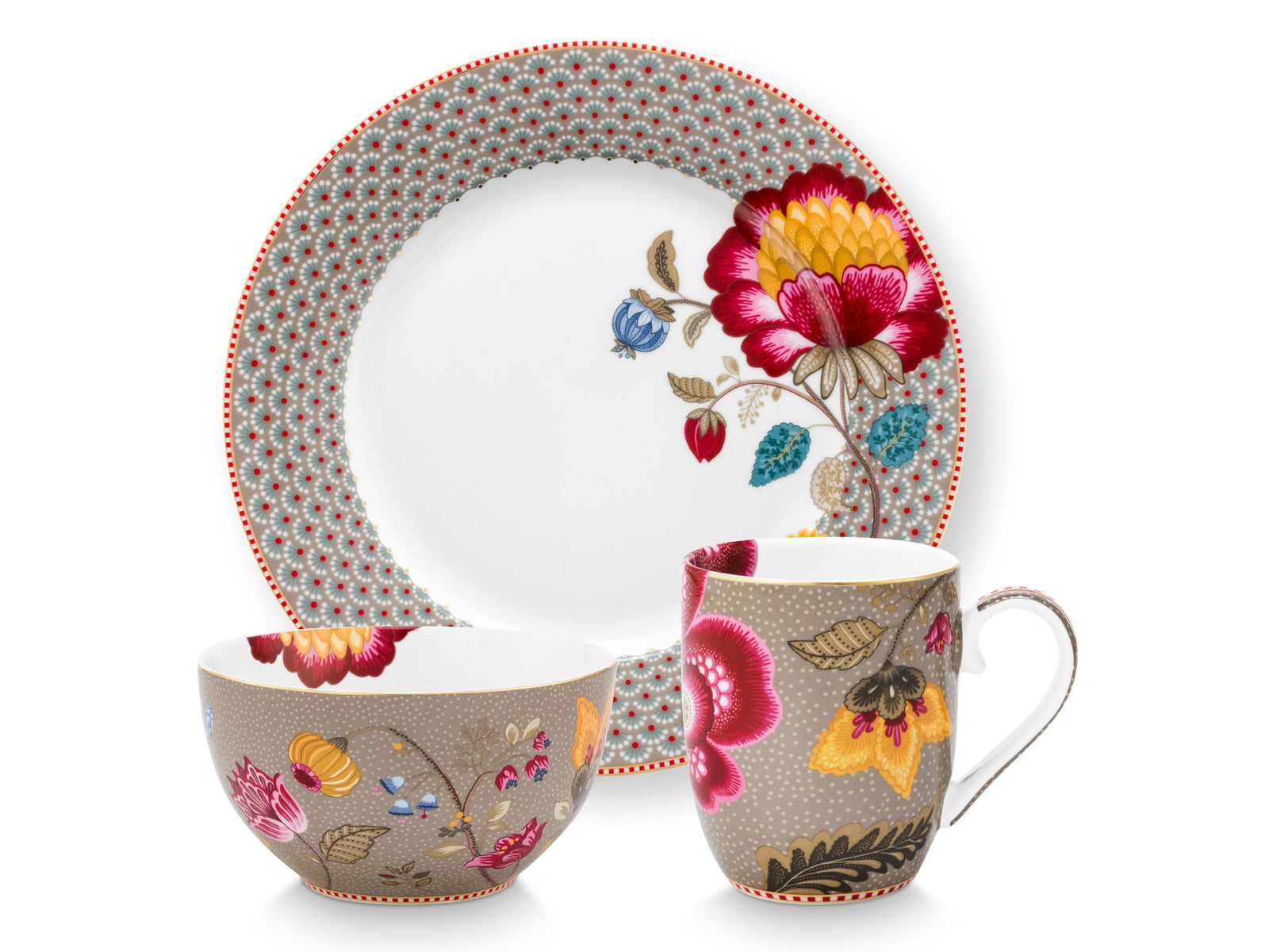 PIP STUDIO Blooming Tales Fantasy Khaki Frühstücksset Set3 - Produktbild 2