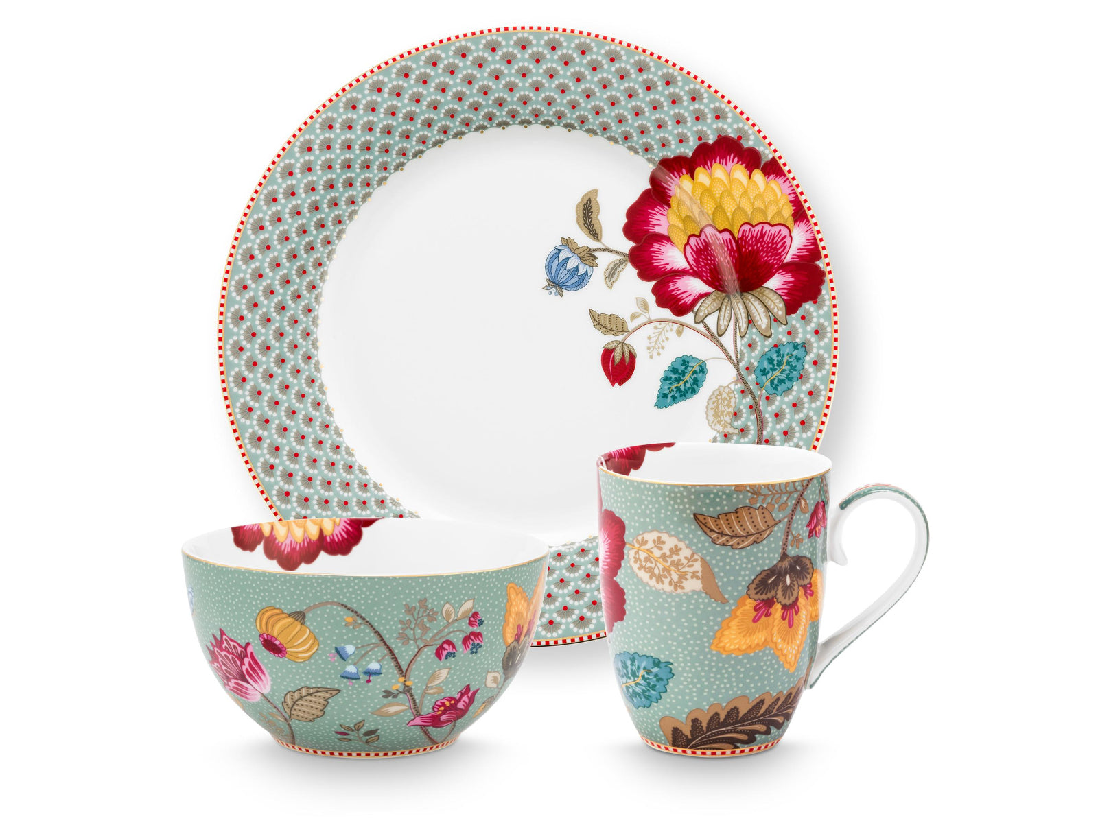 PIP STUDIO Blooming Tales Fantasy Blue Frühstücksset Set3 - Produktbild 2