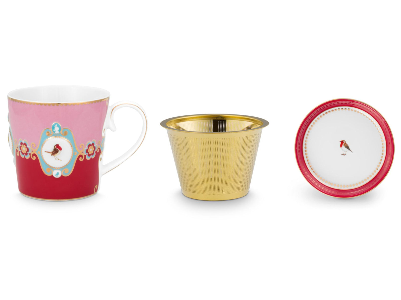 PIP STUDIO Love Birds Medallion Red-Pink Teeset für eine Person - Produktbild 2