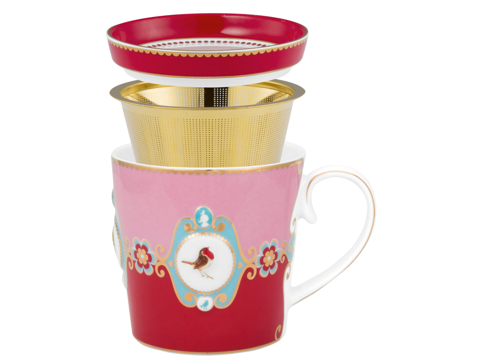 PIP STUDIO Love Birds Medallion Red-Pink Teeset für eine Person - Produktbild 3
