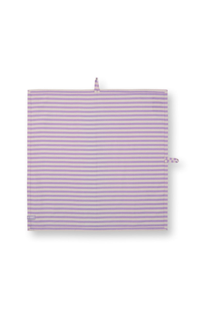 PIP STUDIO Lily&Lotus Geschirrtuch Stripes lila 65x65cm 2 Stück - Produktbild 4