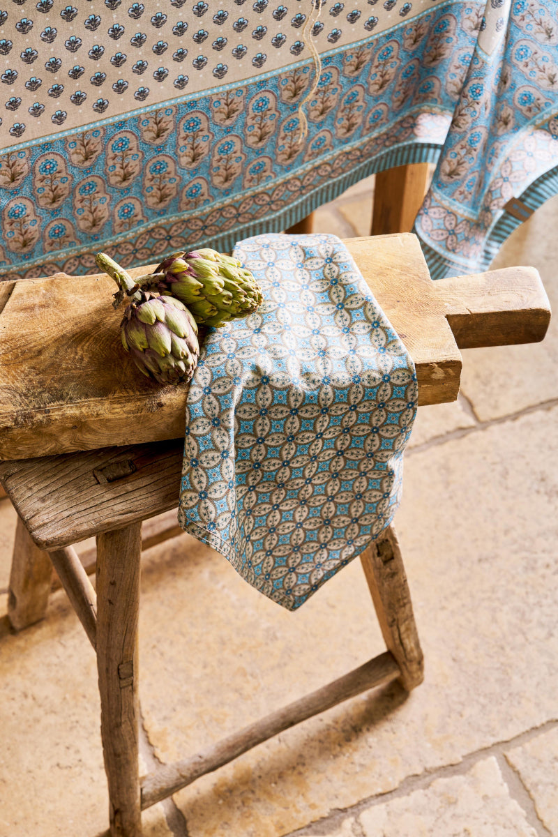 PIP STUDIO Blooming Tales Bustani-Pashmina Khaki-Blue Geschirrtuch 50x70cm Set2 - Produktbild 8