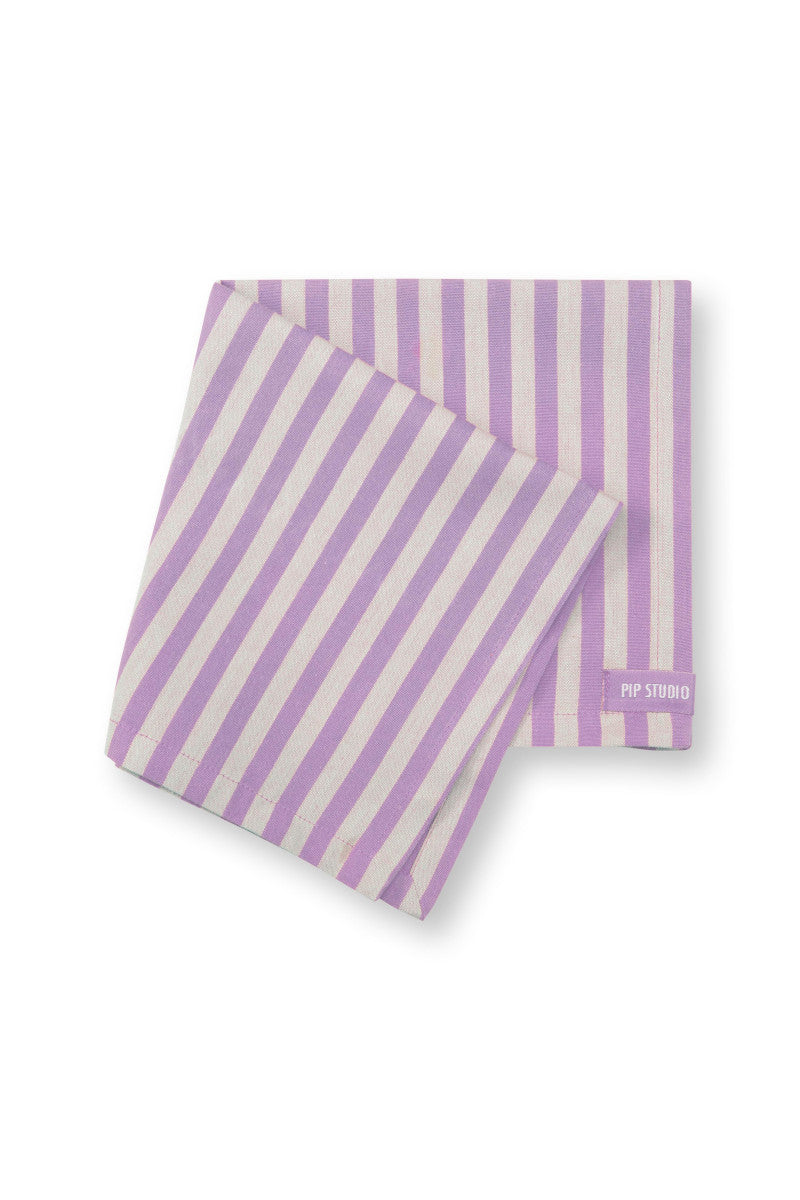 PIP STUDIO Lily&Lotus Stripes Servietten lila 40x40cm 4 Stück - Produktbild 3