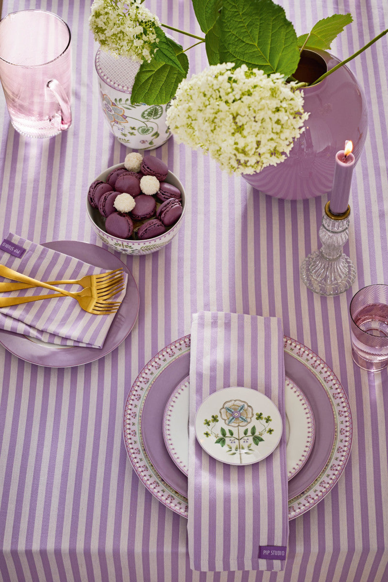PIP STUDIO Lily&Lotus Stripes Servietten lila 40x40cm 4 Stück - Produktbild 6