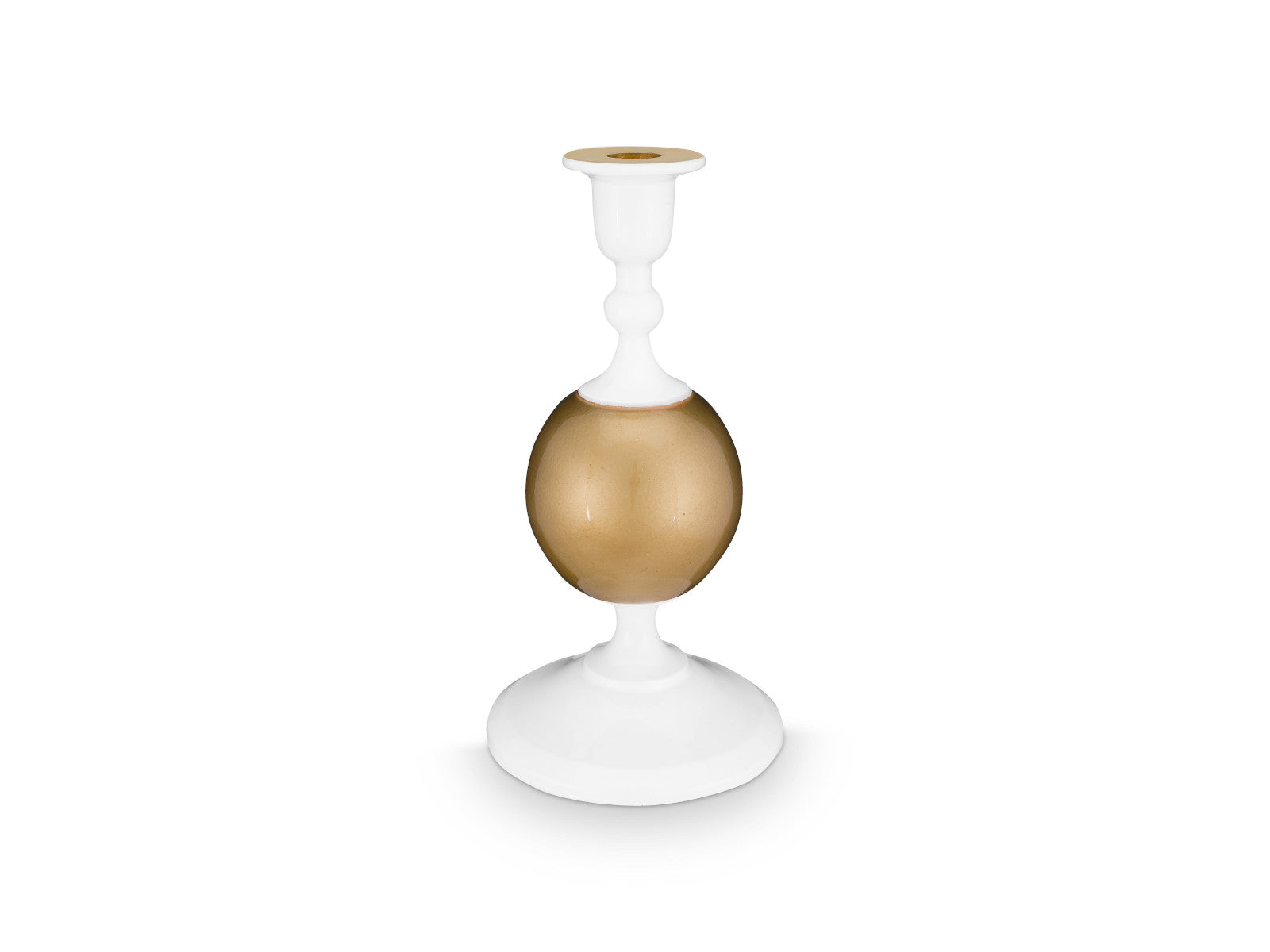 PIP STUDIO Kerzenhalter metall Sphere klein weiß gold 24cm